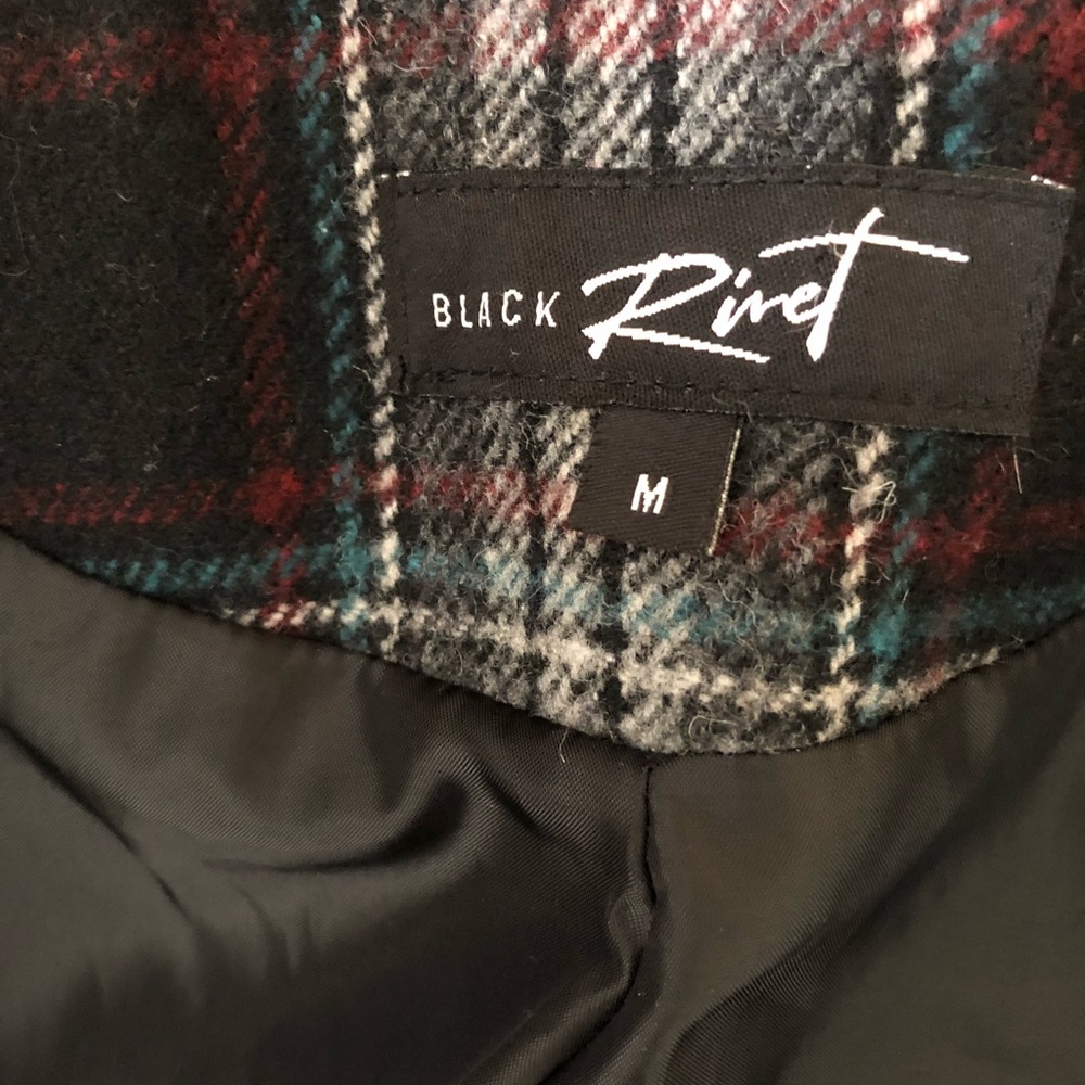 Black Rivet Wool Coat - Picture 7 of 8